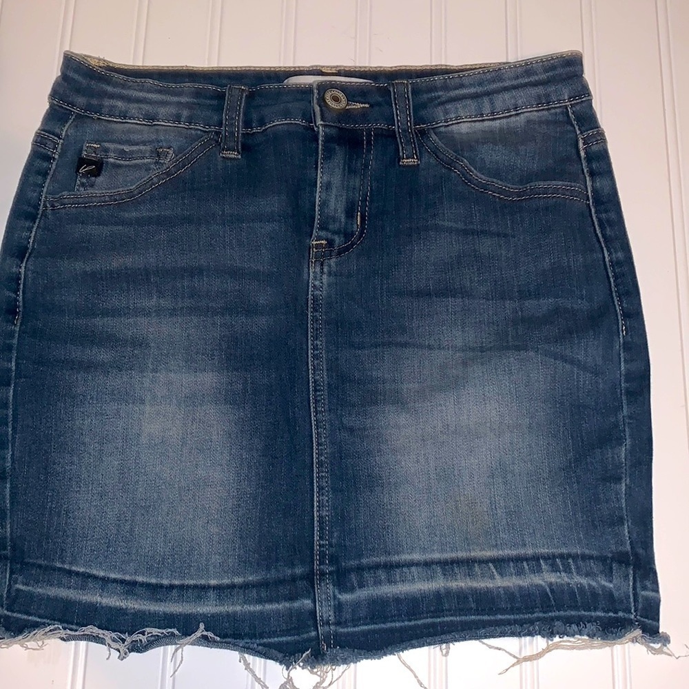 Kancan mini denim raw hem jean skirt size 1